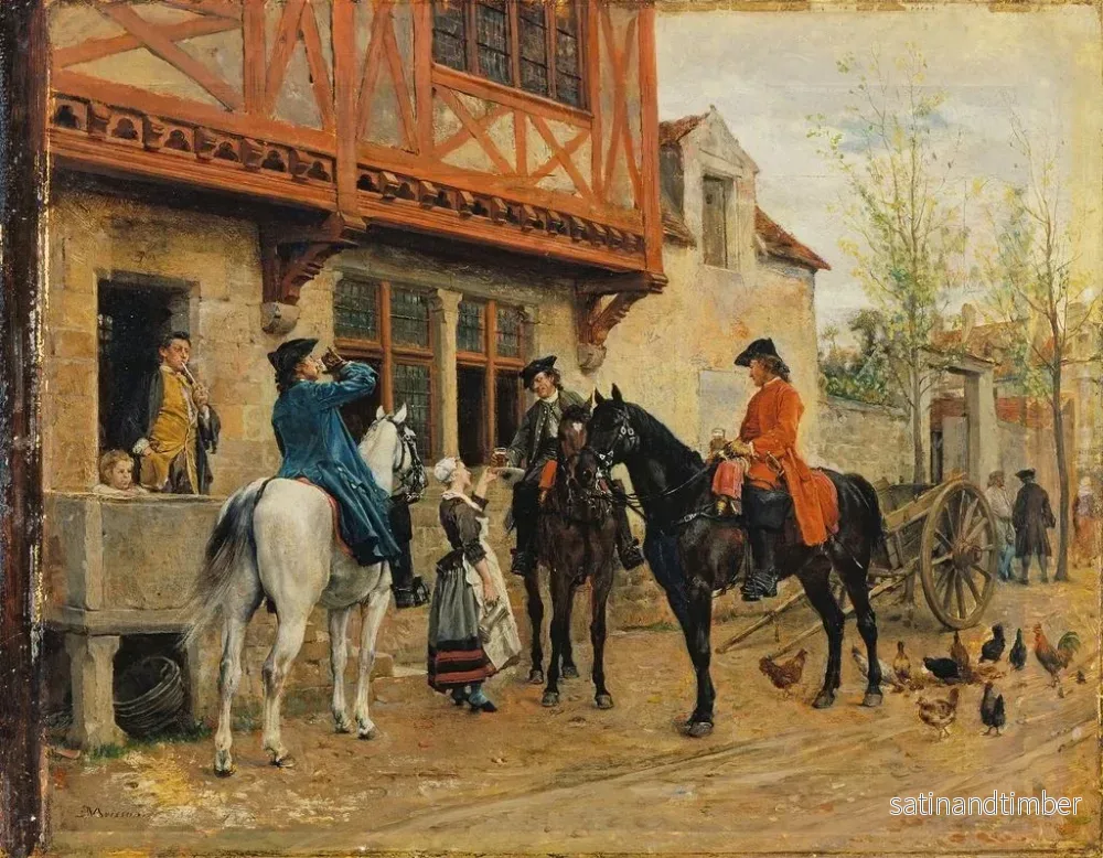 Reproduktion av målningen Halt i ett värdshus - Ernest Meissonier - Bild 2