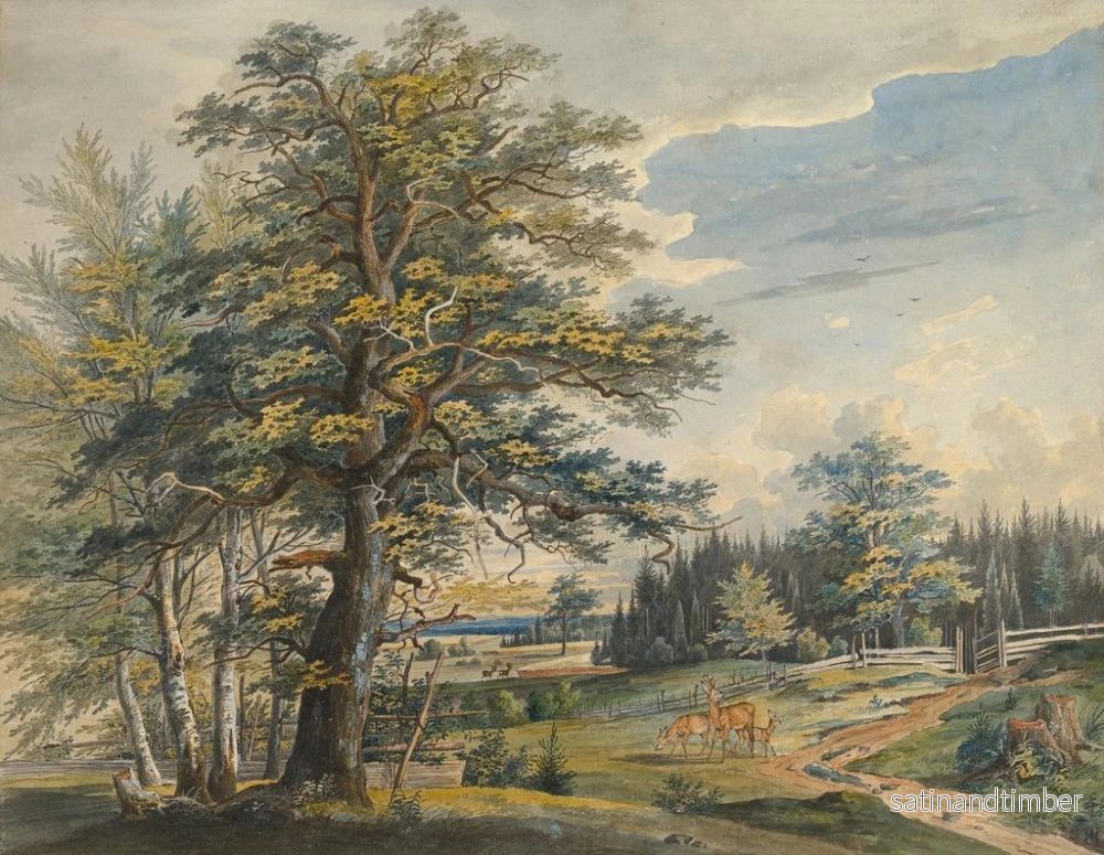 Reproduktion av målningen Skogklädd landskap med en hjort - Carl August Lebschee - Bild 2