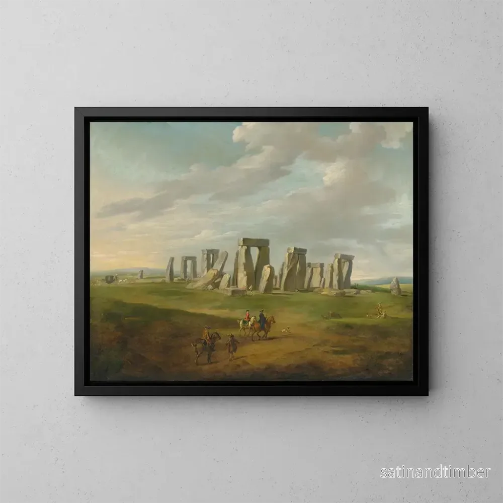 Reproduktion av målningen Stonehenge med en vagn och ryttare – James Ross Reproduktion av målningen Stonehenge med en vagn och ryttare – James Ross