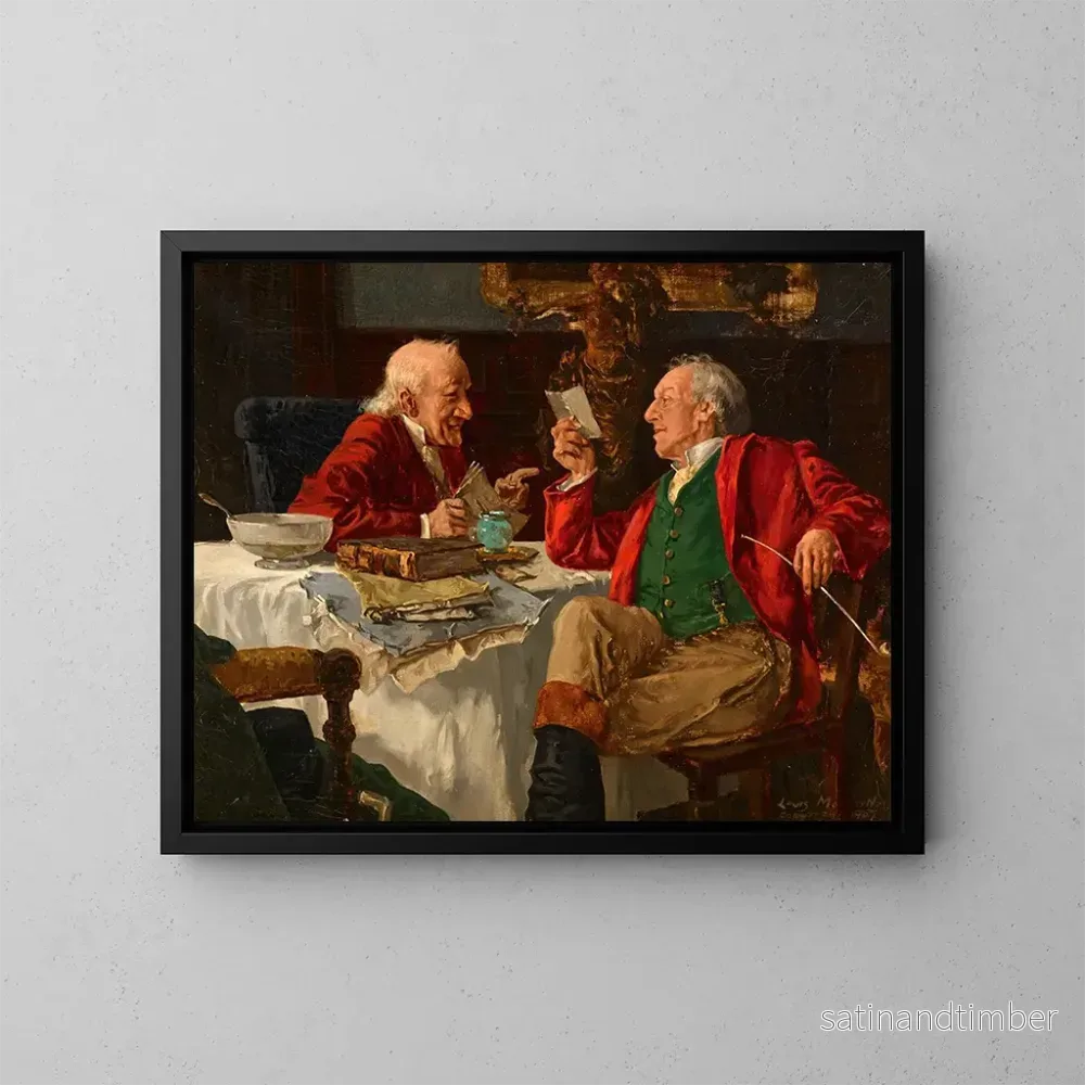 Reproduktion av målningen La Conversation - Louis Charles Moeller