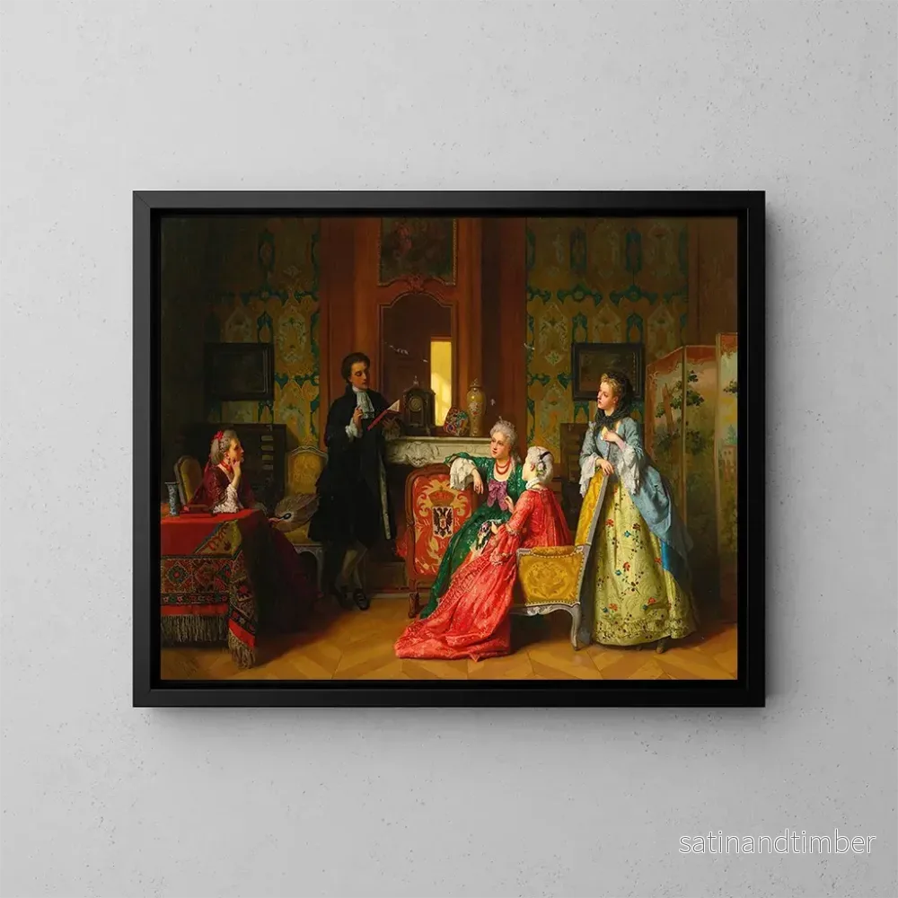 Reproduktion av målningen En läsning av Molière - Jean Carolus