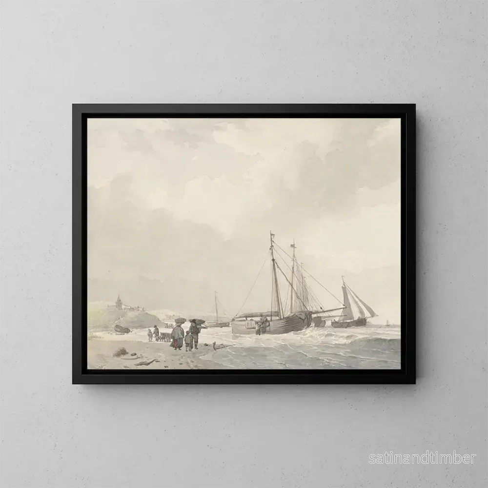 Reproduktion av målningen Vy över Scheveningen-stranden - Hendrikus van de Sande Bakhuyzen