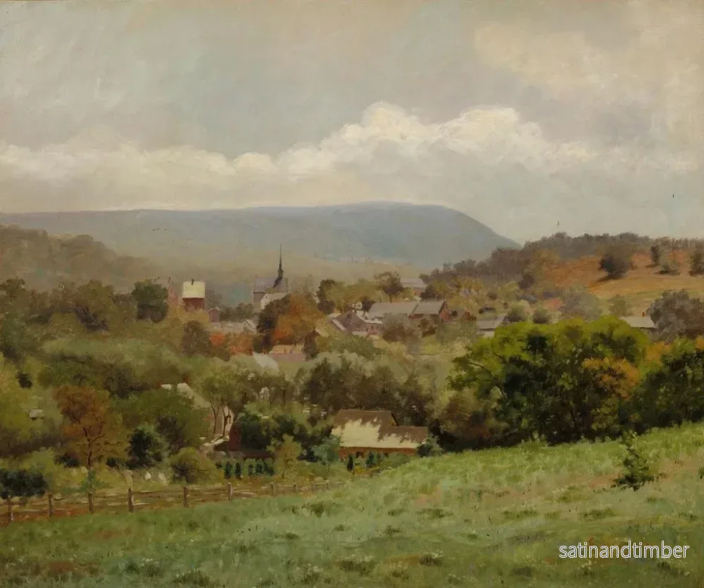 Reproduktion av målningen av Village du Delaware Water Gap - Louis Michel Eilshemius - Bild 2