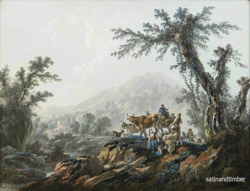Reproduktion av målningen Landskapslandskap pastoral - Jean-Baptiste Pillement - Bild 2