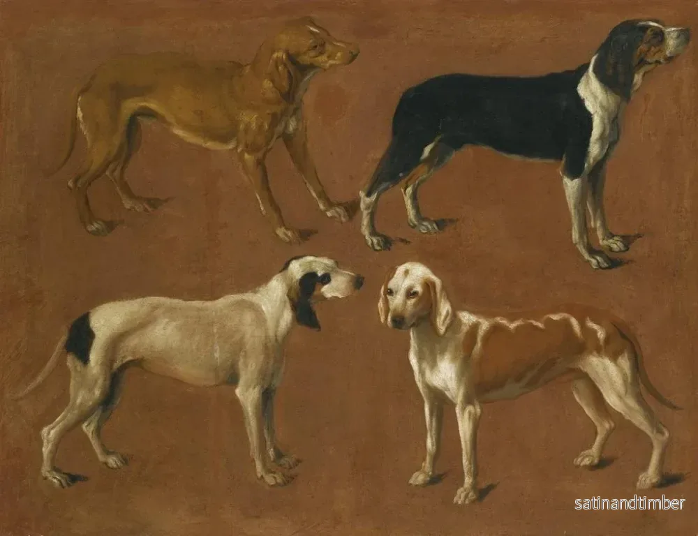 Reproduktion av målningen Studie av fyra pekare - Jacques-Laurent Agasse - Bild 2