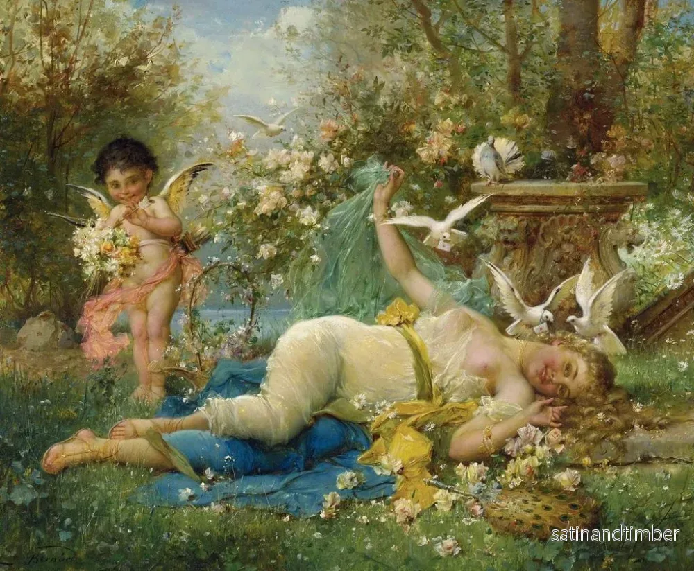Reproduktion av målningen Venus och Cupido - Hans Zatzka - Bild 2