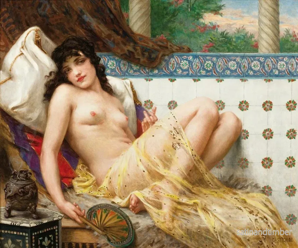Reproduktion av målningen Odalisque med fan - Guillaume Seignac - Bild 2