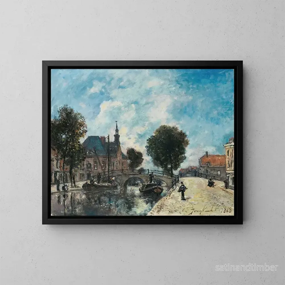 Reproduktion av målningen Le Spui, La Haye - Johan Barthold Jongkind