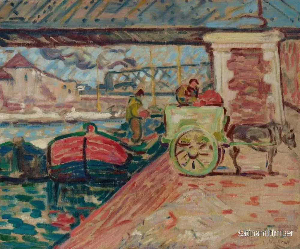 Reproduktion av målningen av lossning på Seine-dockorna - Louis Valtat - Bild 2