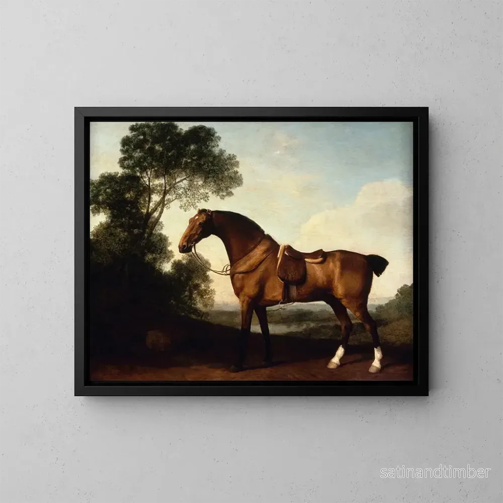 Reproduktion av målningen av en kastanjebrun jakthäst - George Stubbs