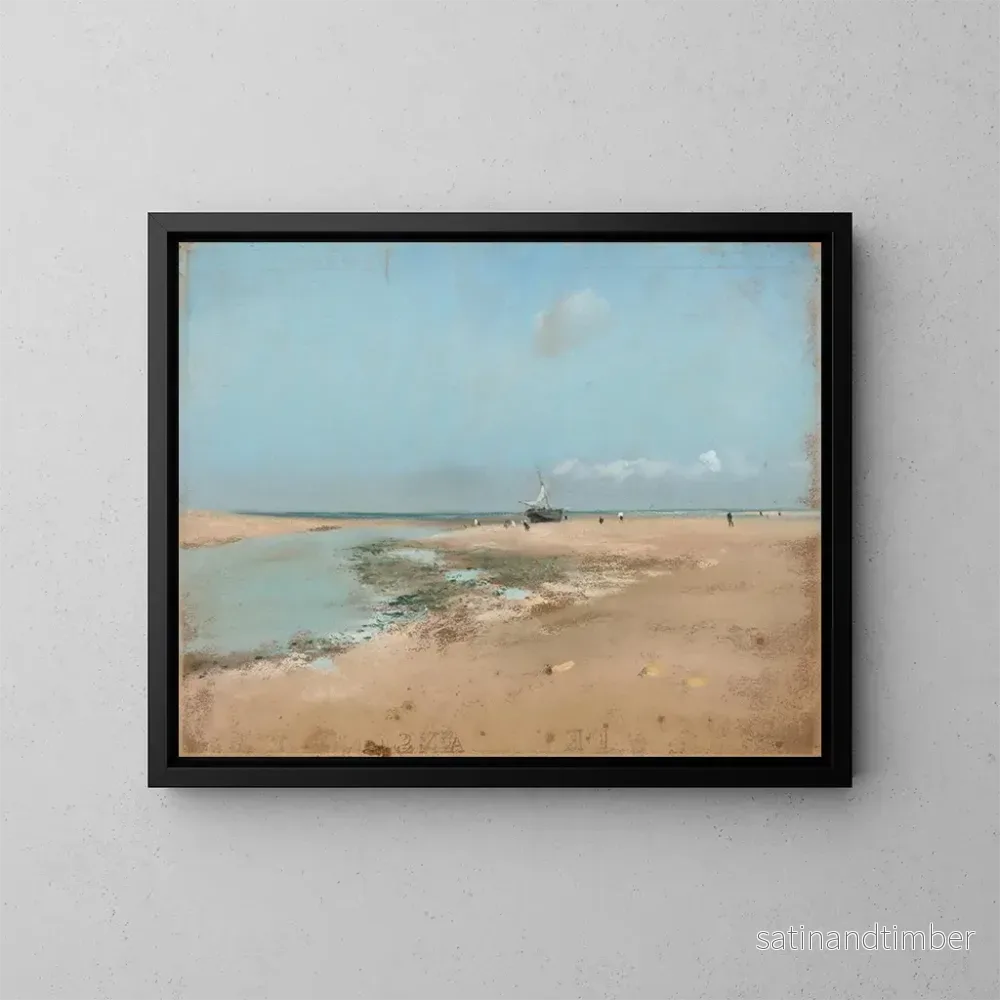 Reproduktion av målningen av lågvatten vid flodmynningen - Edgar Degas