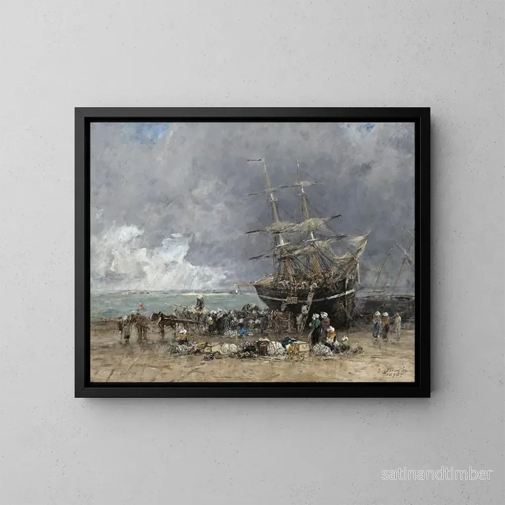 Reproduktion av målningen av Retour du Terre-Neuvier - Eugène Boudin