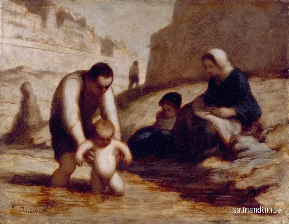 Reproduktion av målningen Le Premier Bain - Honoré Daumier - Bild 2
