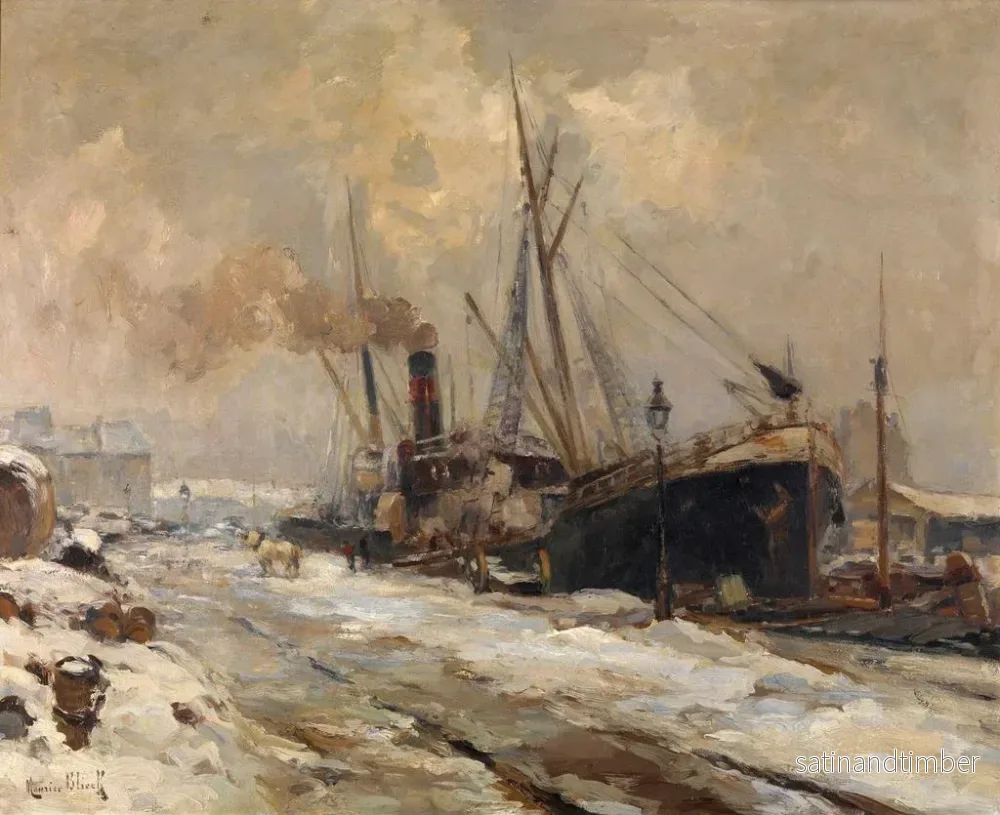Reproduktion av målningen av Antwerpen hamn på vintern - Maurits Blieck - Bild 2