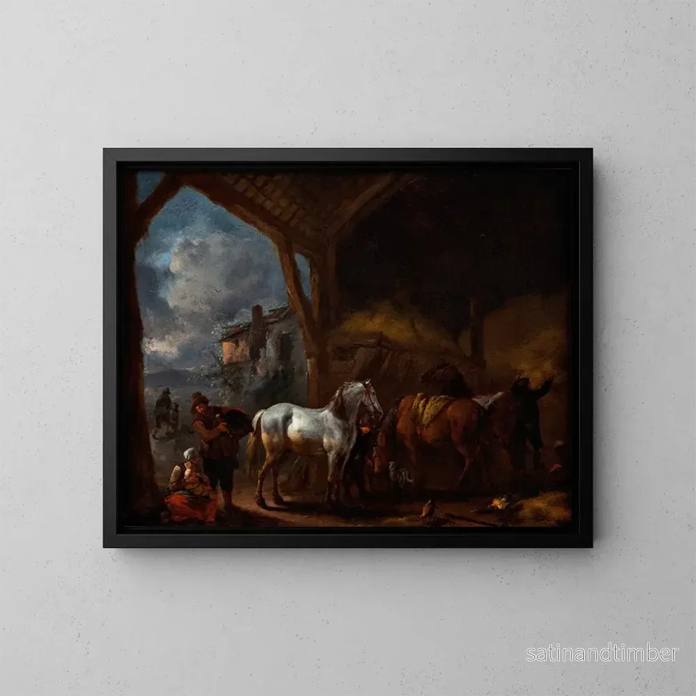 Reproduktion av målningen L'écurie - Philips Wouwerman