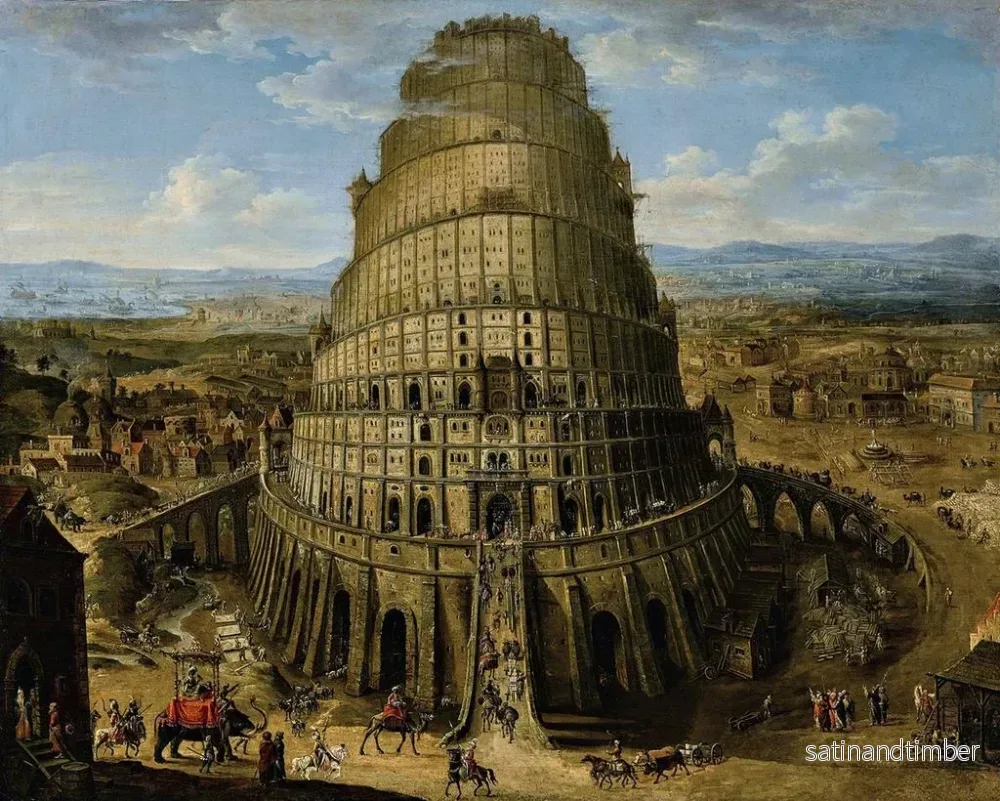 Reproduktion av målningen La Tour de Babel - Flamländsk skola från 1600-talet - Bild 2