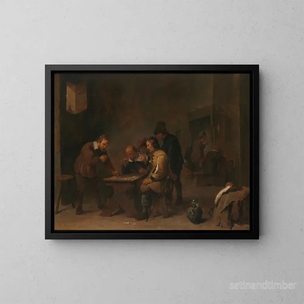 Reproduktion av målningen Les Joueurs - David Teniers den Yngre