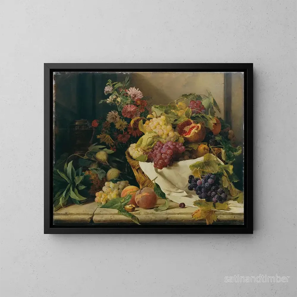 Reproduktion av målningen Naturtavla med frukt och blommor - Rosalia Amon