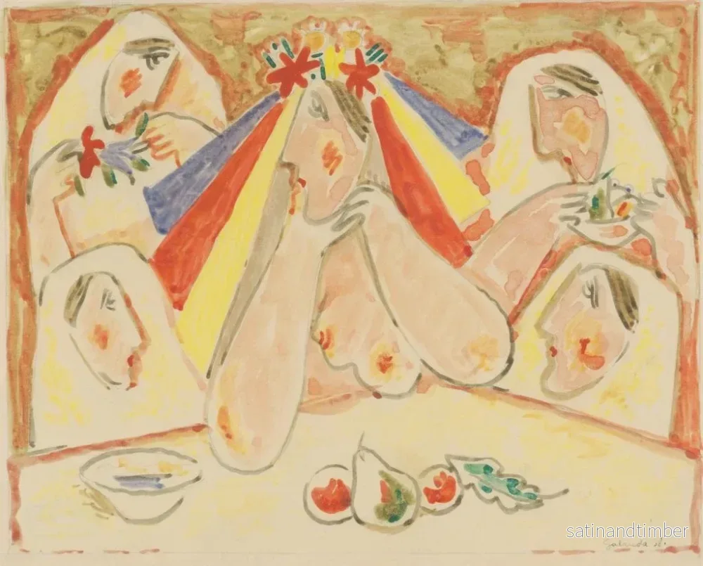 Reproduktion av målningen La mariée parmi les demoiselles d'honneur - Mikuláš Galanda - Bild 2