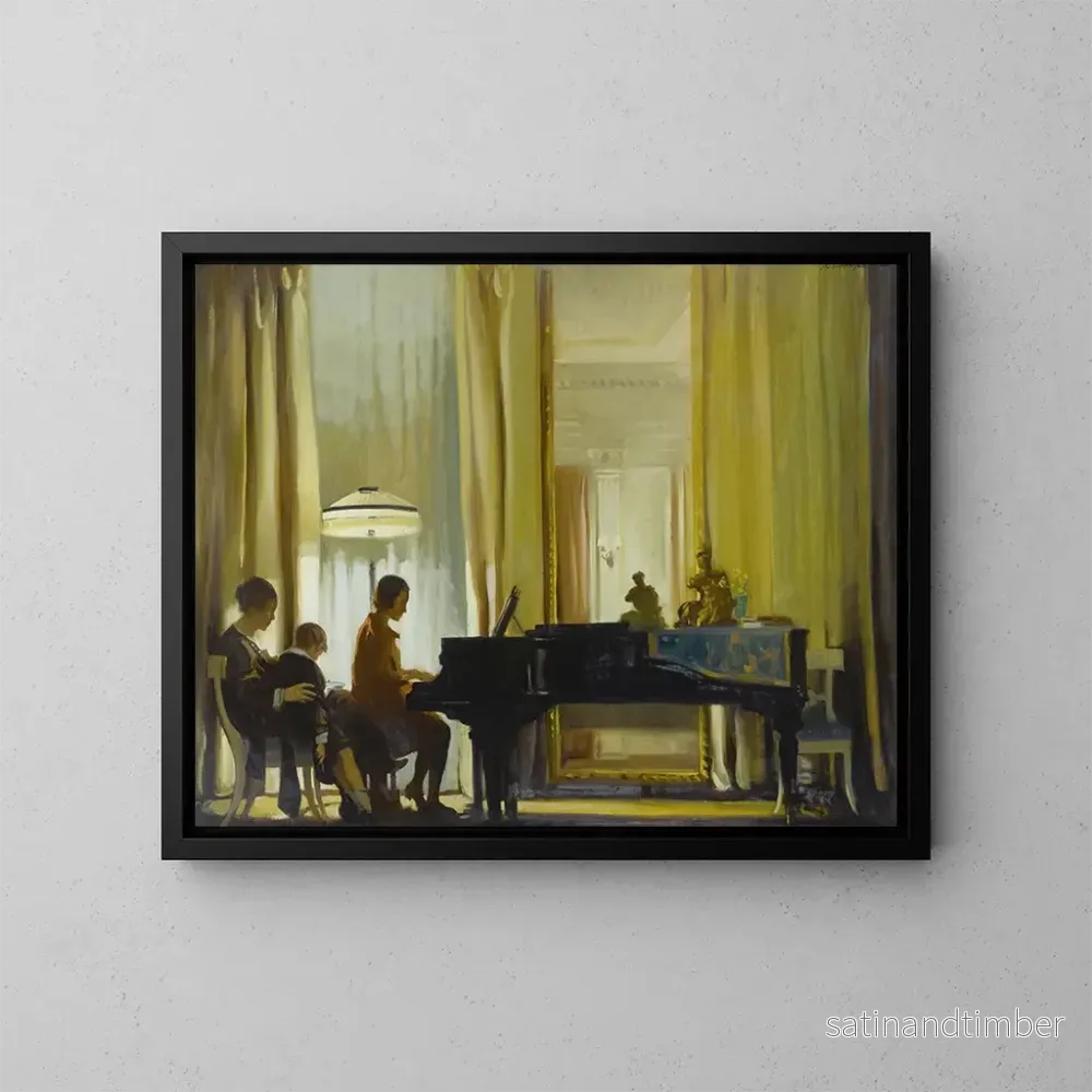 Reproduktion av målningen Le salon de récital de la maison de ville - John Christen Johansen