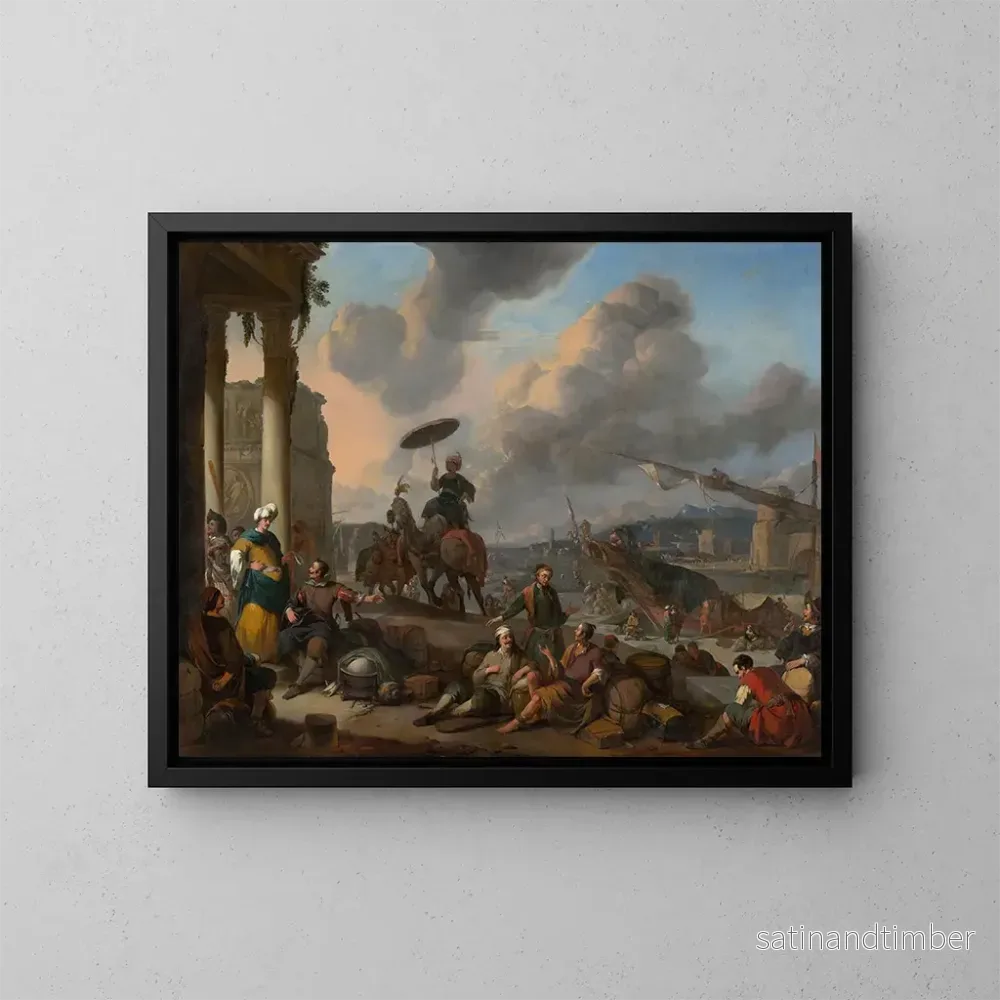 Reproduktion av målningen Port sur la Méditerranée - Johannes Lingelbach