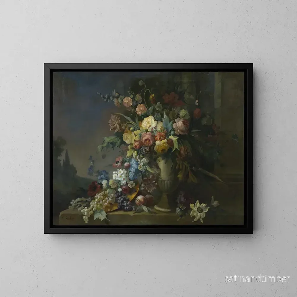 Reproduktion av målningen Stillleben med blommor och frukter – Max Carlier Reproduktion av målningen Stillleben med blommor och frukter – Max Carlier