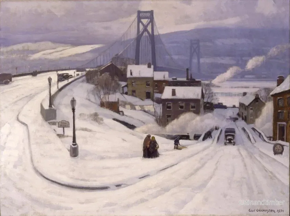 Reproduktion av målningen Pont de MidHudson en hiver - Cecil Chichester - Bild 2