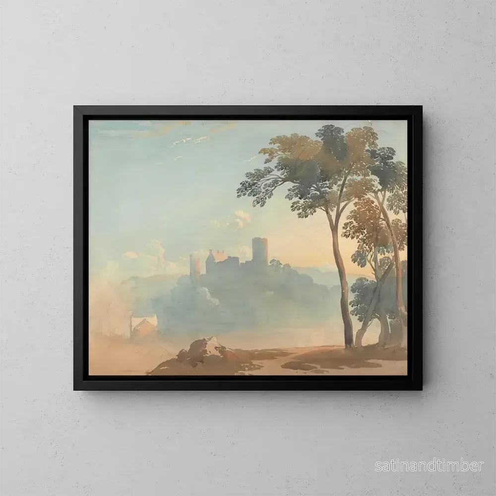 Reproduktion av målningen Le château sur la colline - John Varley