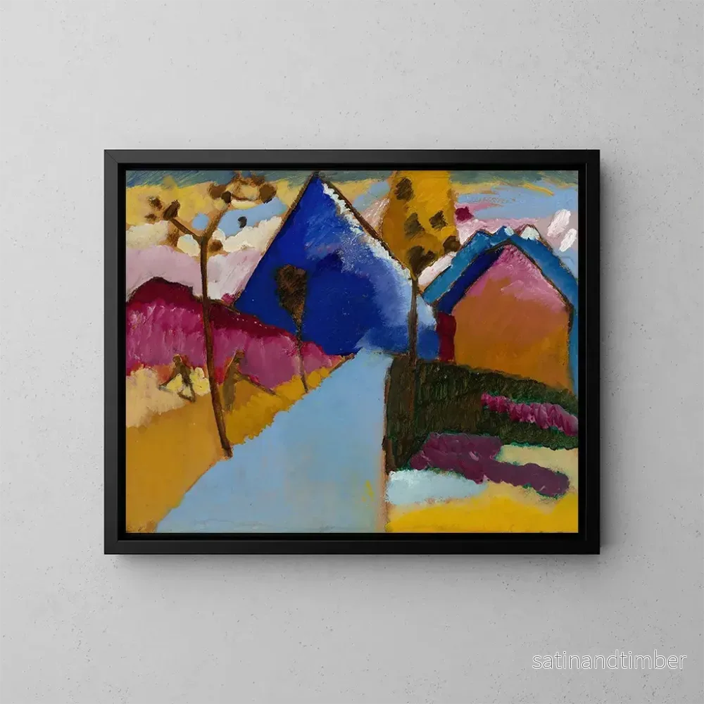 Reproduktion av målningen Rue droite de Kochel - Wassily Kandinsky