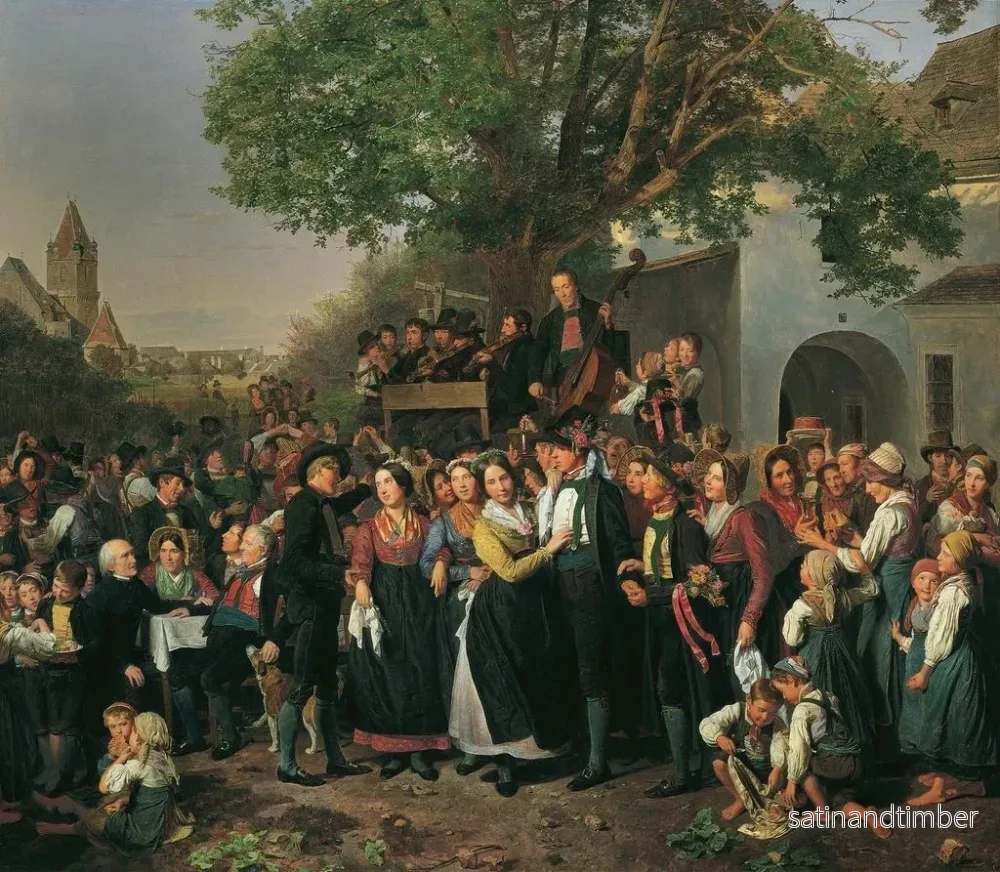 Reproduktion av målningen av bondbröllop i Niederösterreich - Ferdinand Georg Waldmüller - Bild 2