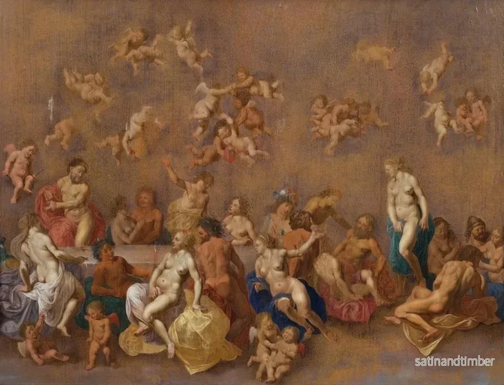 Reproduktion av målningen Fête des dieux - Cornelis van Poelenburch - Bild 2