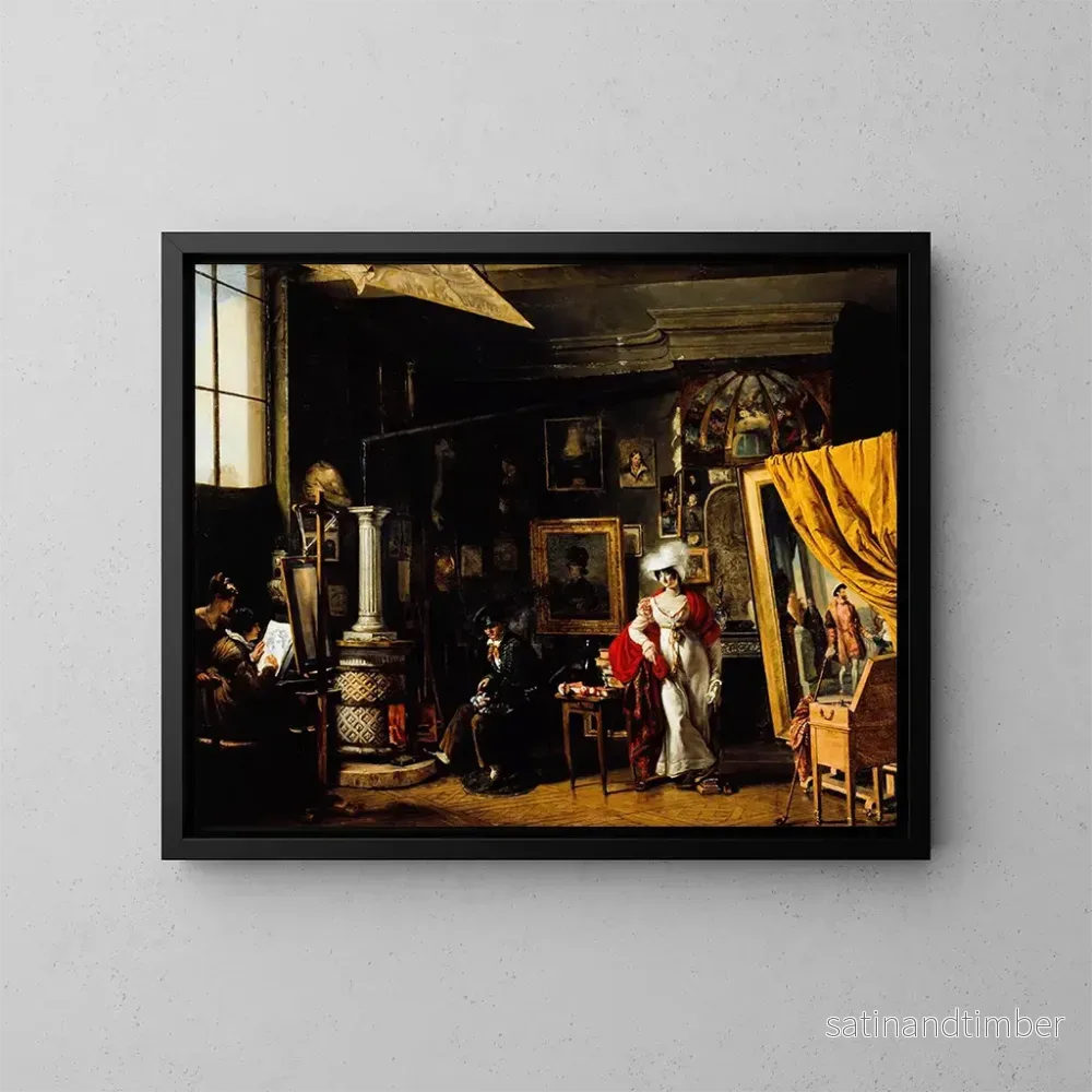 Reproduktion av målningen L'atelier du peintre T. B. Bitter 1781-1832 - T B Bitter
