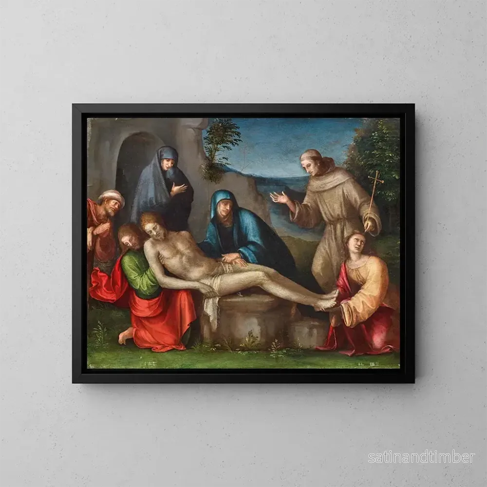 Reproduktion av målningen La Lamentation du Christ avec des anges - Francesco Raibolini