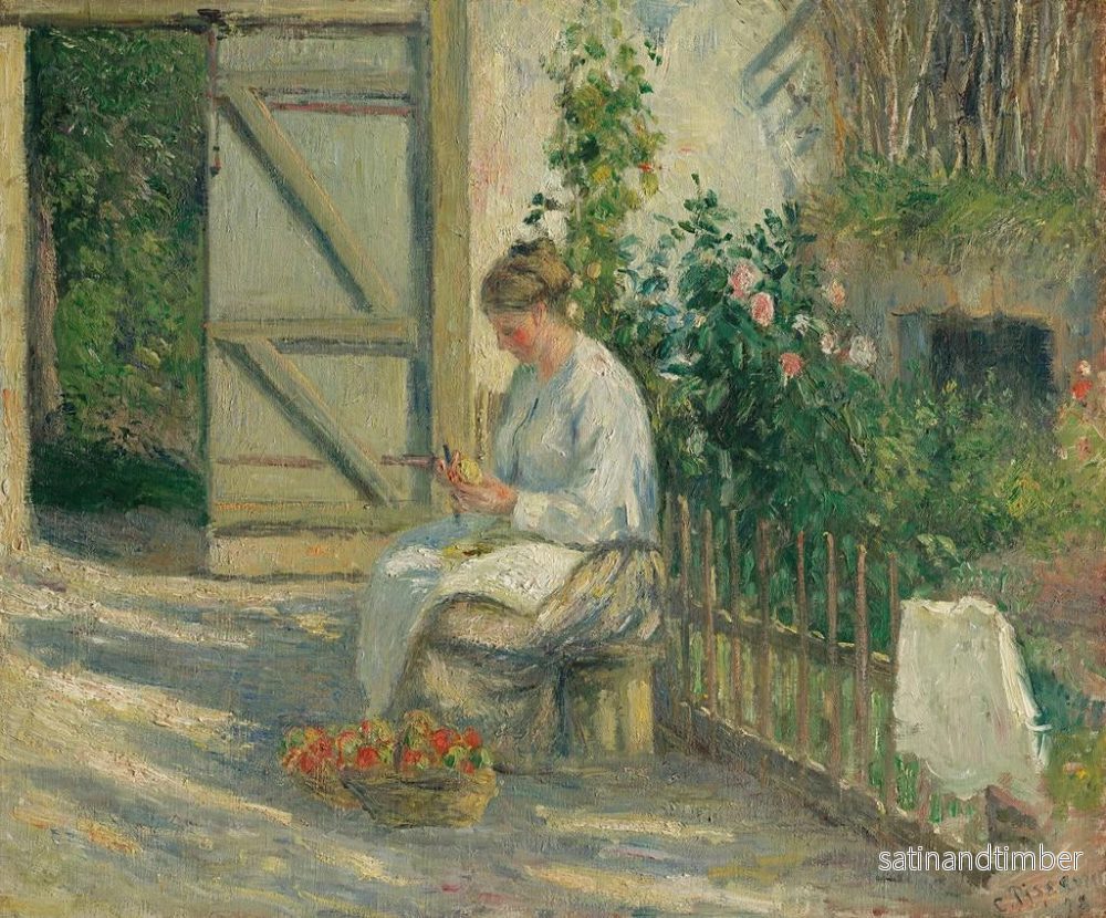 Reproduktion av målningen Julie Pissarro skalar grönsaker - Camille Pissarro - Bild 2