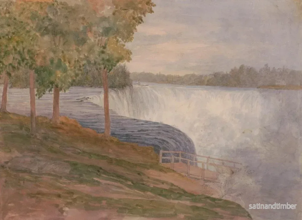 Reproduktion av målningen Första bilden av Niagarafallen innan man går ner för färjetrappan, onsdagen den 22 juli 1846 - Michael Seymour - Bild 2