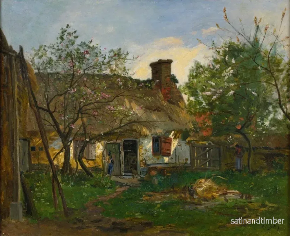 Reproduktion av målningen La Chaumière à Berneval - Hippolyte Camille Delpy - Bild 2