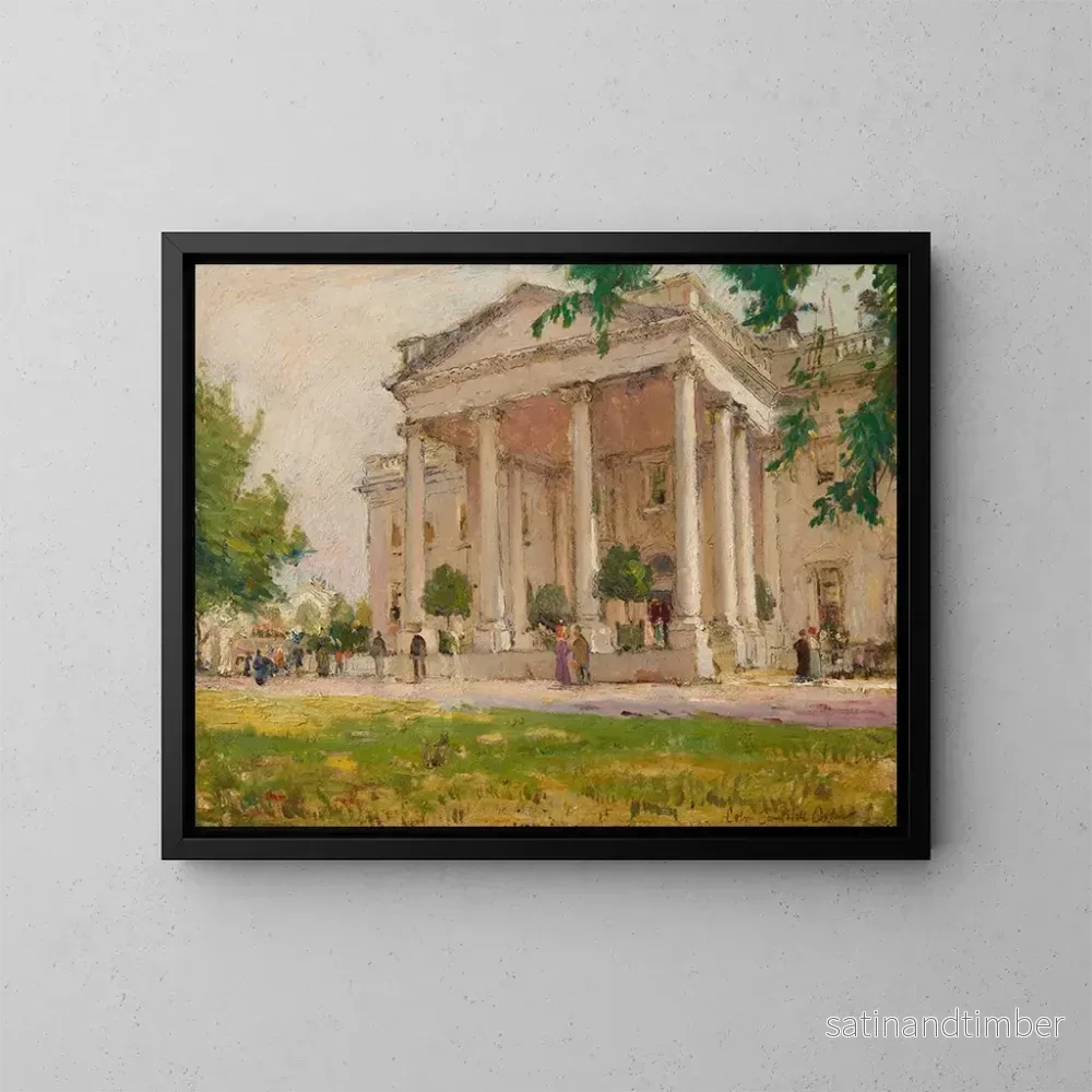 Reproduktion av målningen Portik nord av Vita huset, Washington DC - Colin Campbell Cooper