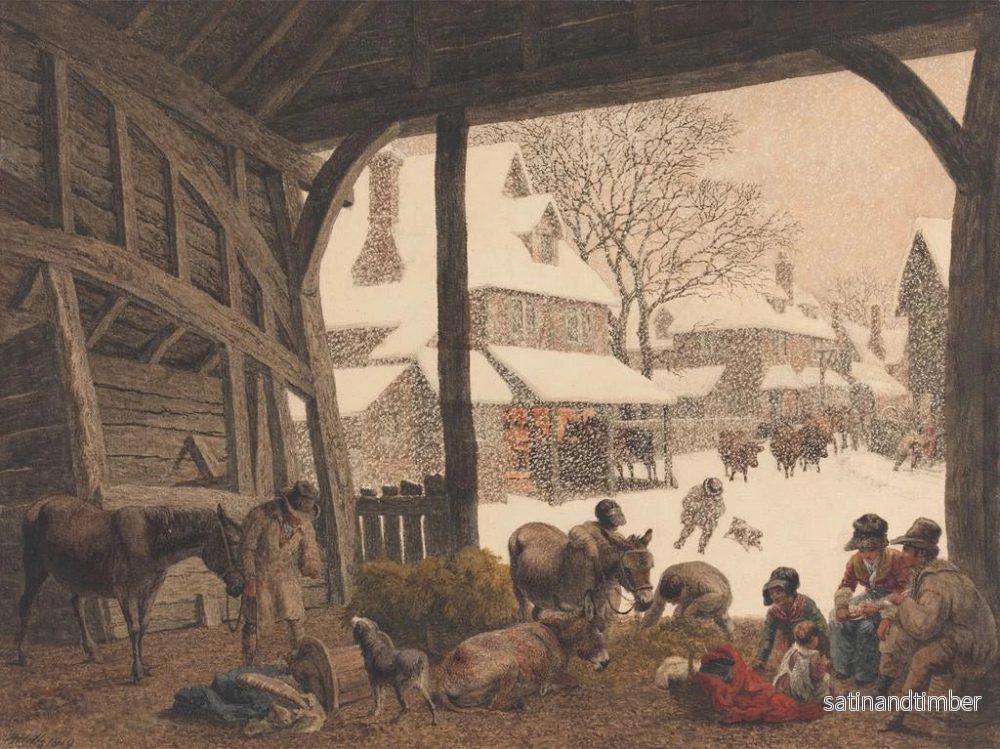 Reproduktion av målningen En snöscen i en by - Robert Hills - Bild 2
