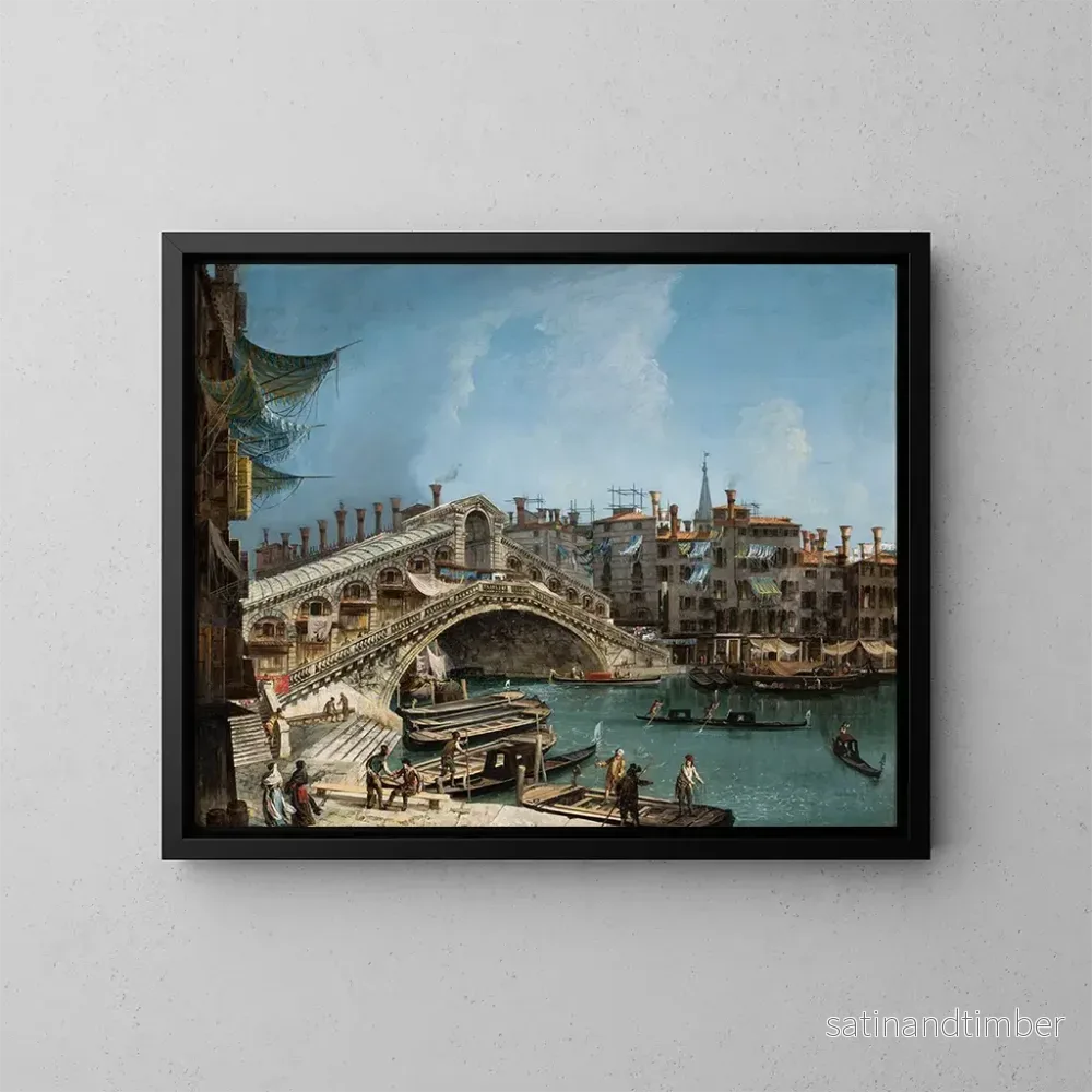 Reproduktion av målningen av Rialto-bron i Venedig – Michele Marieschi Reproduktion av målningen av Rialto-bron i Venedig – Michele Marieschi