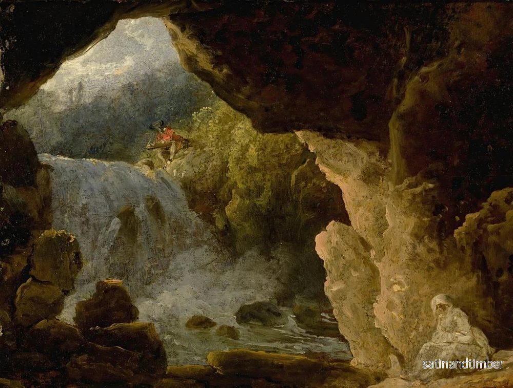 Reproduktion av målningen La grotte de Neptune à Tivoli - Ecole Française - Bild 2