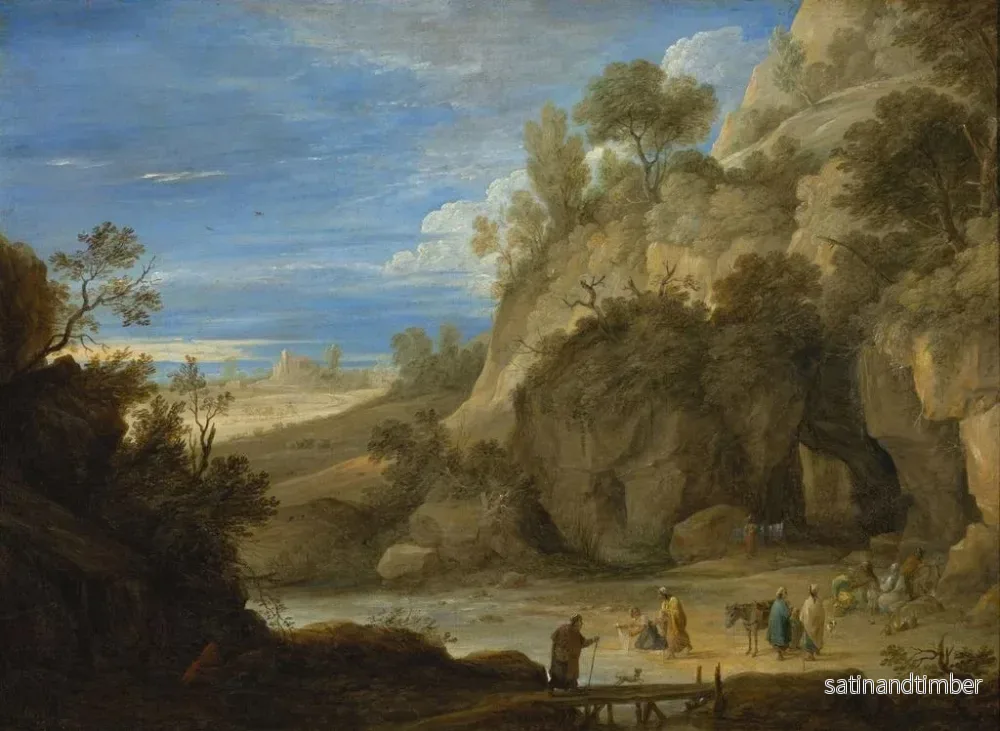 Reproduktion av målningen Landskap med ett tältslag av zigenare - David Teniers den yngre - Bild 2