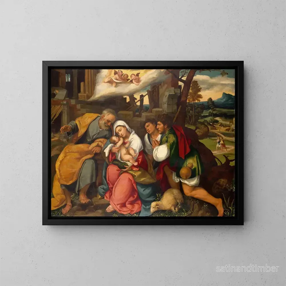 Reproduktion av målningen L'Adoration des bergers - Bonifacio Veronese
