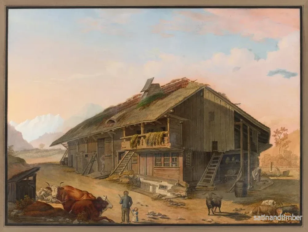Reproduktion av målningen av Berns lilla jordbrukarhus - Johann Friedrich Maehly - Bild 2