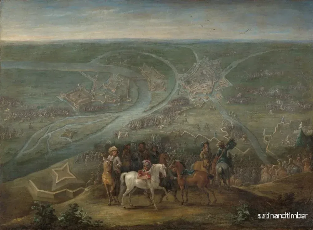 Reproduktion av målningen av franska befälhavare vid Rheinberg 1672 - Lambert de Hondt II - Bild 2