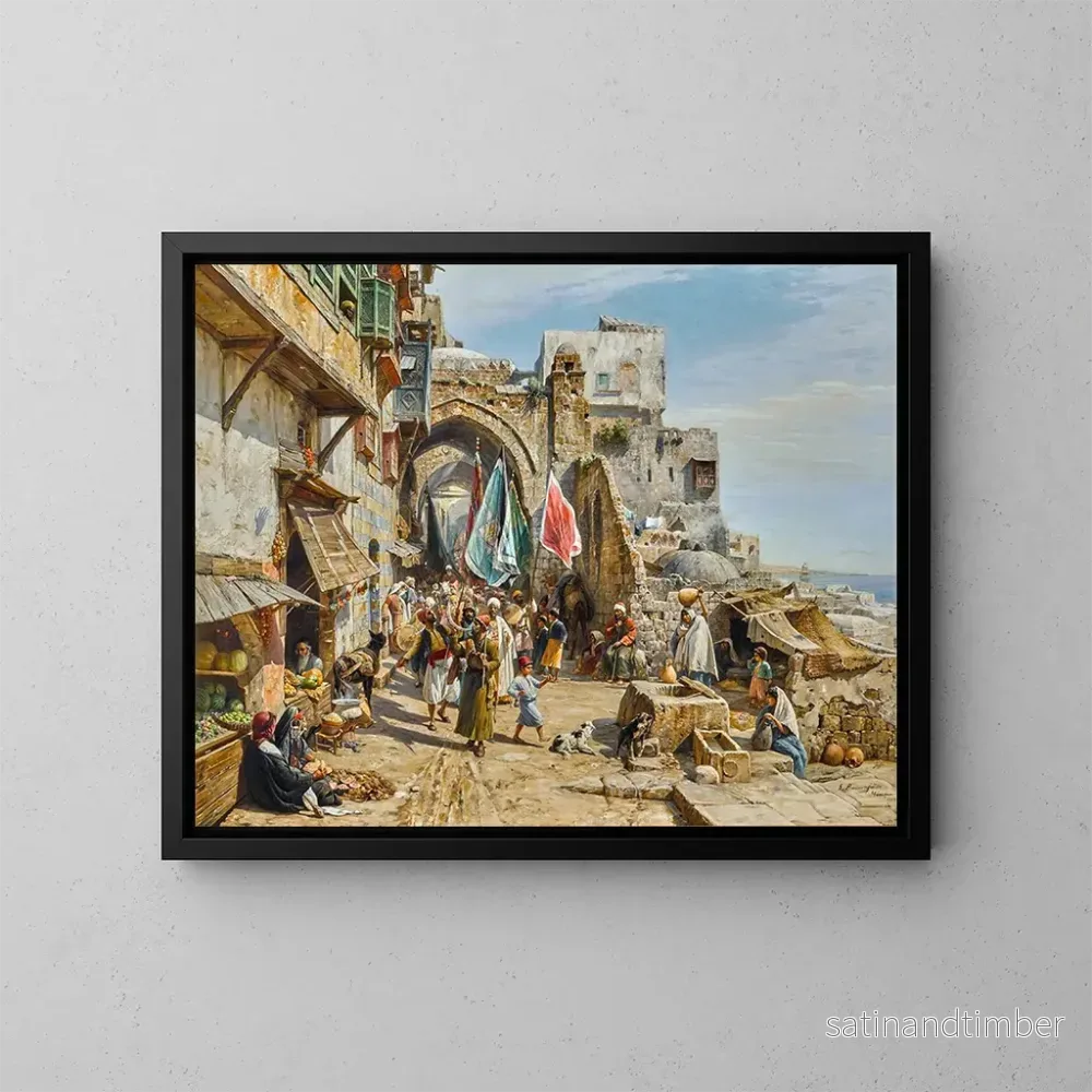 Reproduktion av målningen Procession à Jaffa - Gustav Bauernfeind