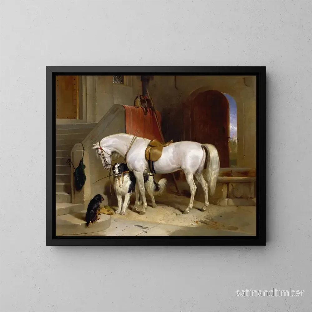 Reproduktion av målningen Les favoris de S.A.R. le Prince George de Cambridge - Sir Edwin Henry Landseer