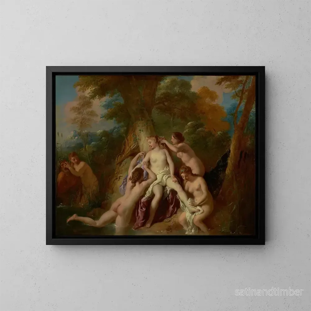Reproduktion av målningen Diane och hennes nymfer i badet - Jean-François de Troy