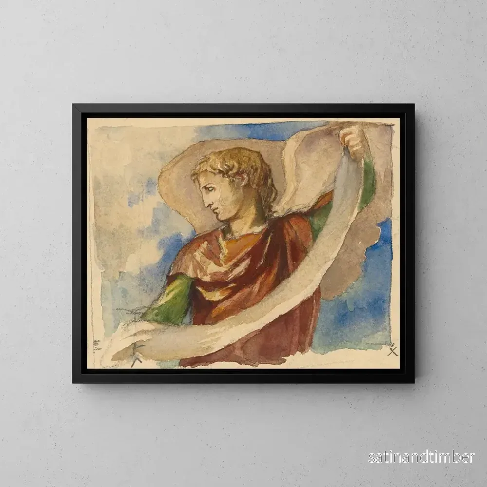 Reproduktion av målningen Studie för en ängel i dekorationen av Trinity-kyrkan i Boston – John La Farge Reproduktion av målningen Studie för en ängel i dekorationen av Trinity-kyrkan i Boston – John La Farge