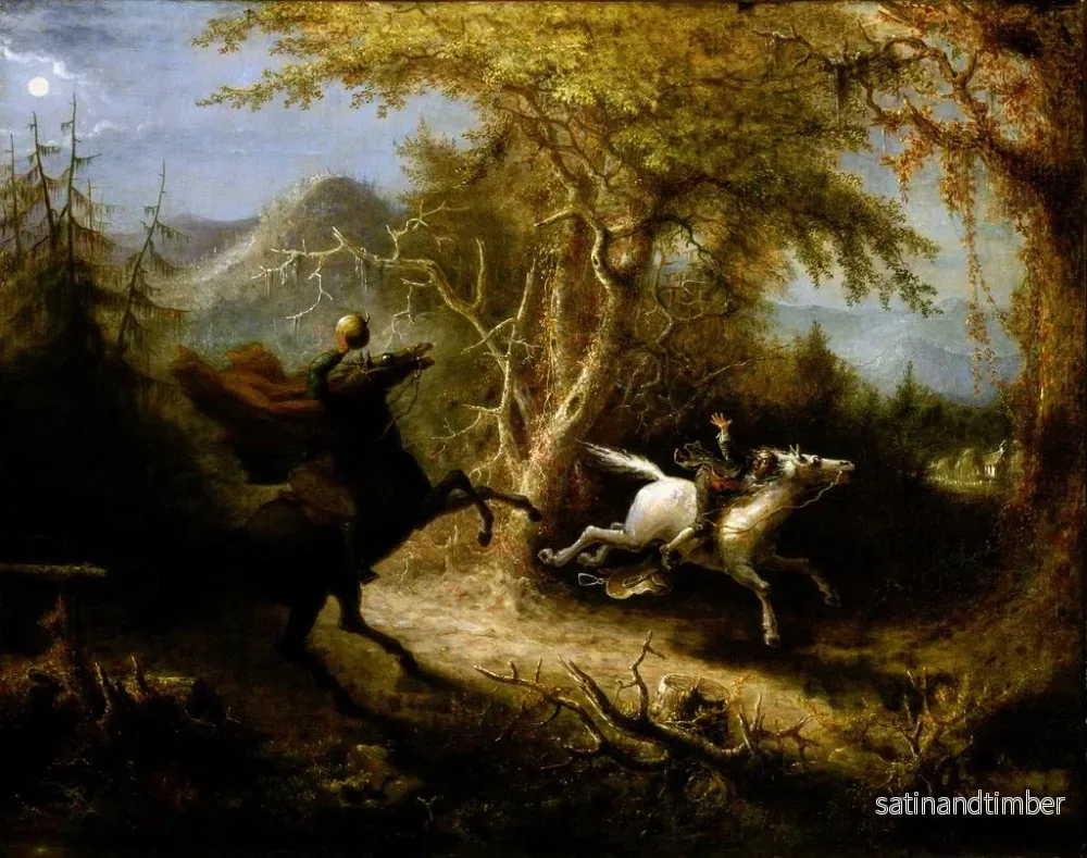 Reproduktion av målningen Le cavalier sans tête poursuivant Ichabod Crane - John Quidor - Bild 2