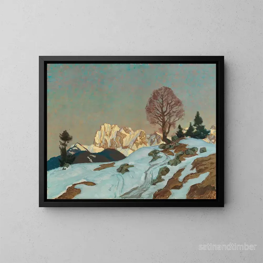 Reproduktion av målningen Lueurs nocturnes au Karwendel - Carl O'Lynch de Town